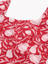 Red Cotton Floral A-line Western Dress